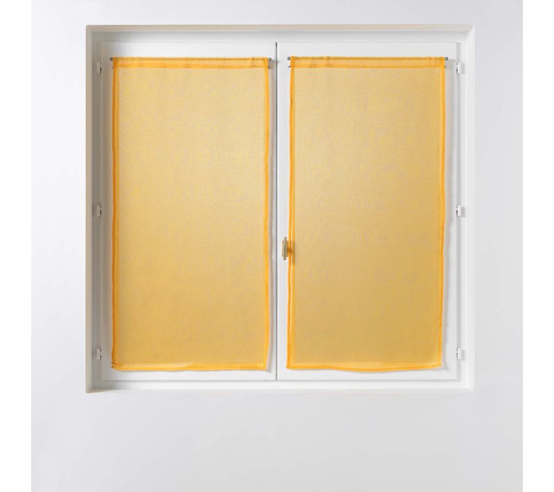 Paire De Rideaux Voile 60 X 90 Cm Sandras Jaune