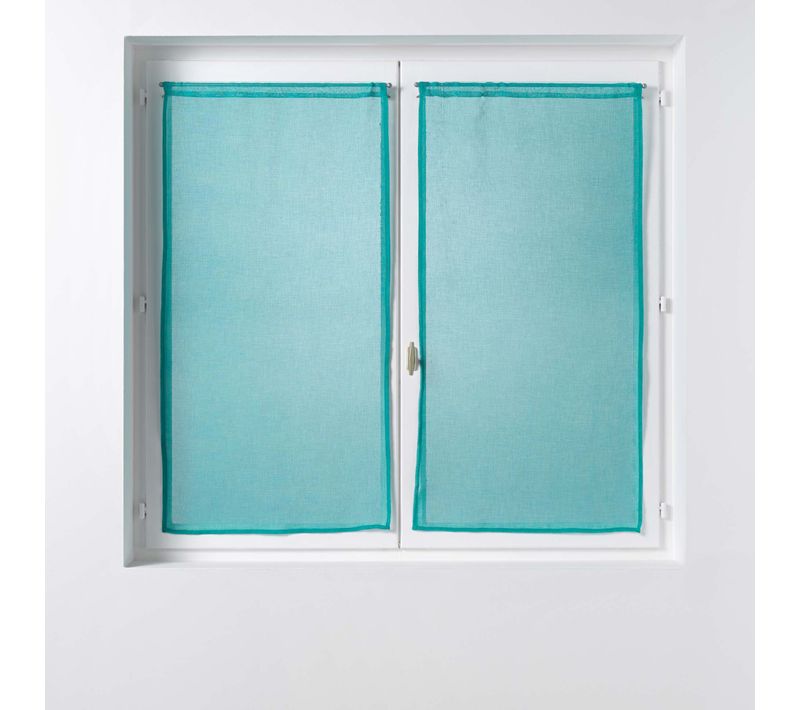 Paire De Rideaux Voile 60 X 160 Cm Sandras Bleu