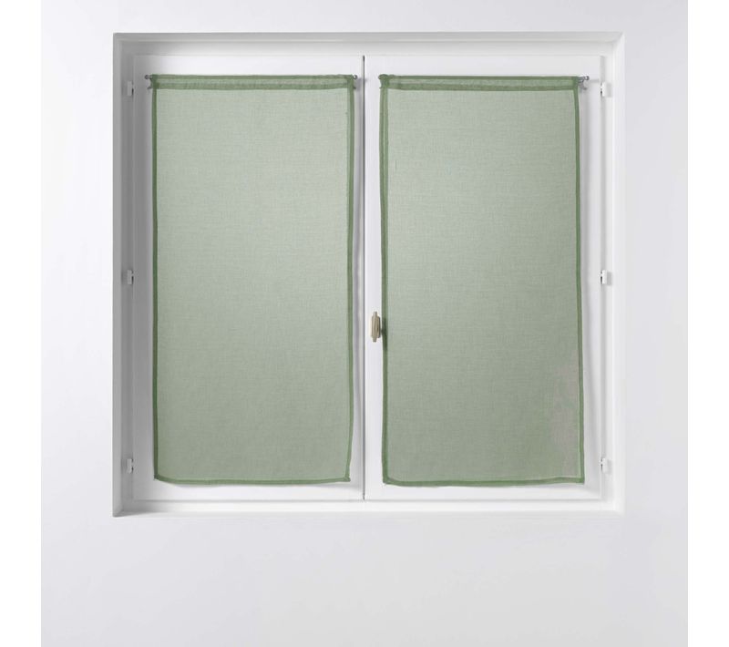 Paire De Rideaux Voile 60 X 160 Cm Sandras Kaki