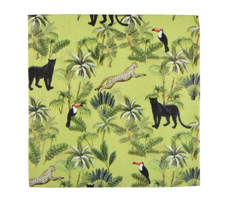 Lot De 20 Serviettes En Papier Toucan Palmeraie