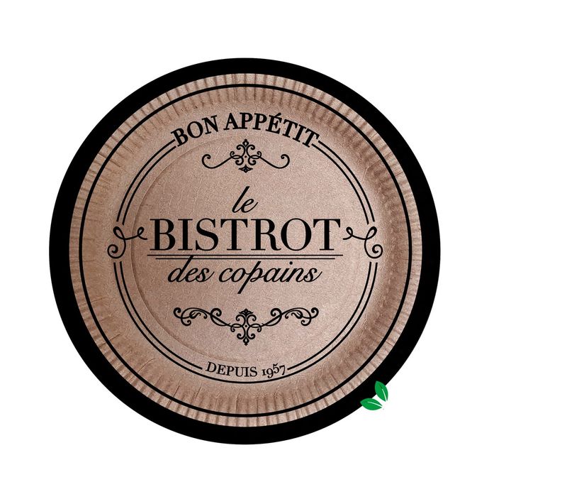 Set De 10 Assiettes En Kraft 23 Cm Bistrot Parisien