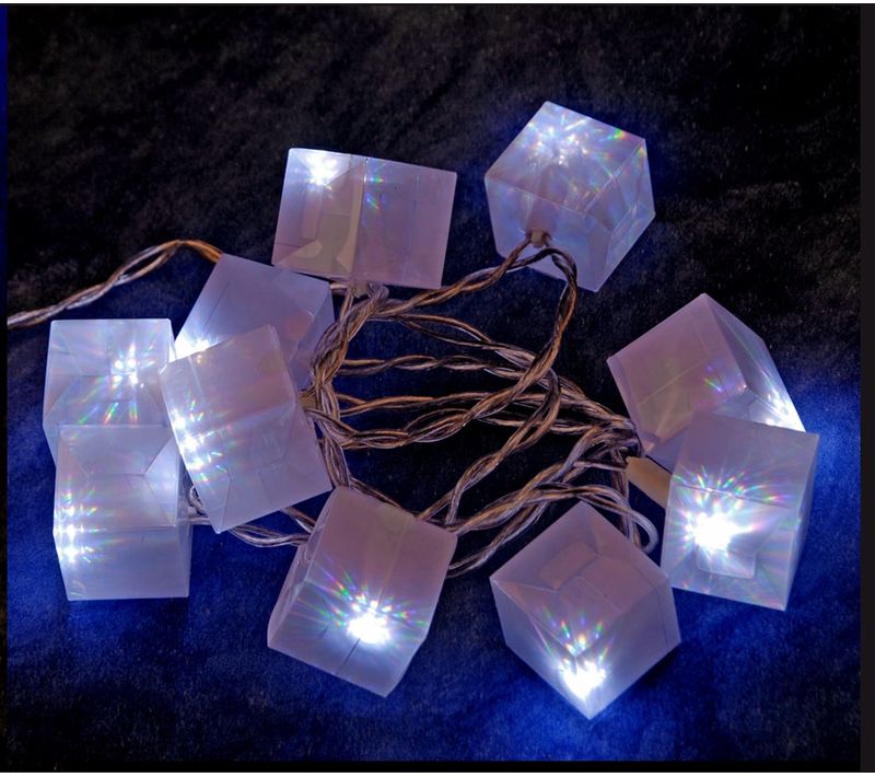Guirlande Cubes Lumineux 10 LED Blanc