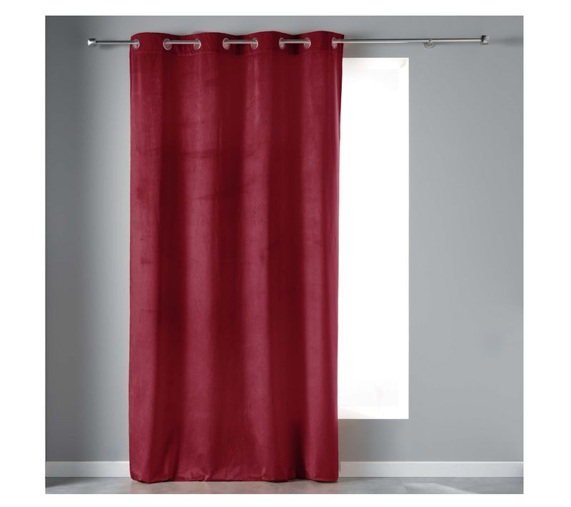 Rideau à Oeillets Velours 140 X 240 Cm Velvetina Bordeaux