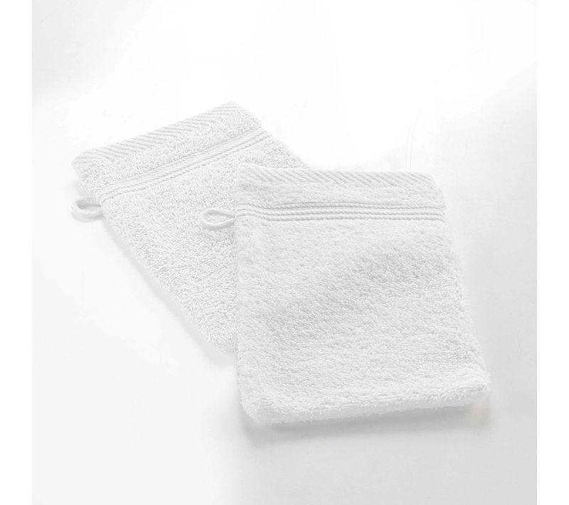 Lot De 2 Gants De Toilette 15 X 21 Cm Tendresse Blanc
