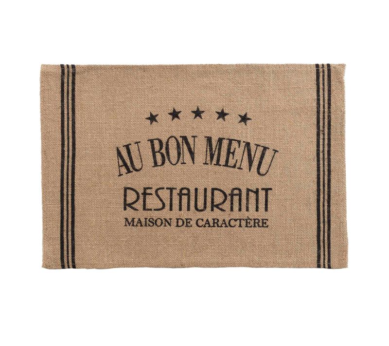 Set De Table Jute 30 X 45 Cm Au Bon Menu Noir