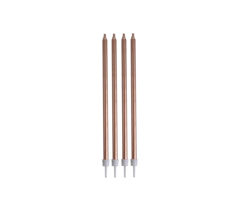 Set De 16 Longues Bougies D Anniversaire 14.5 Cm Rose Gold