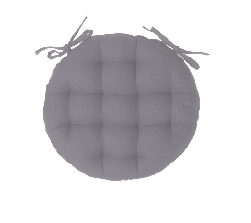 Galette De Chaise Ronde 38 Cm Gris