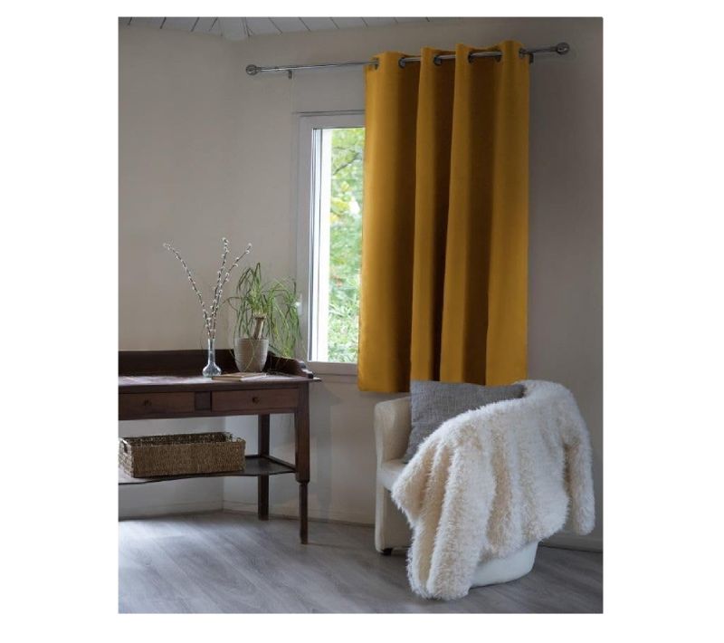 Rideau Opacifiant Thermique 140 X 180 Cm Inuit Jaune