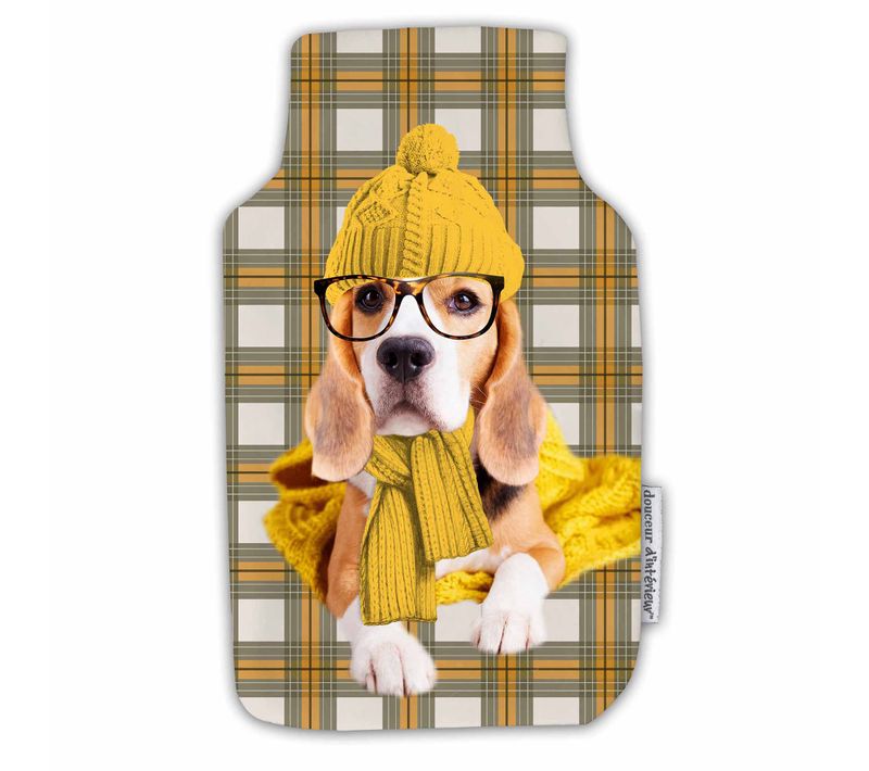 Housse De Bouillotte 21 X 34 Cm Beagle à Lunette