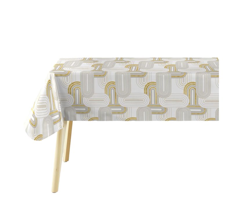 Nappe Toile Cirée Au Mètre Geogold Blanc Metalise