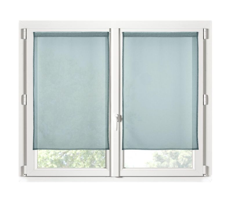 Paire De Rideaux Voile Brise Bise 70 X 200 Cm Eucalyptus