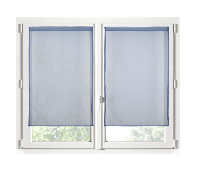 Paire De Rideaux Voile Brise Bise 70 X 200 Cm Denim