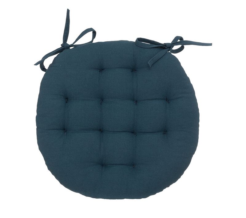 Galette De Chaise Ronde 38 Cm Bleu