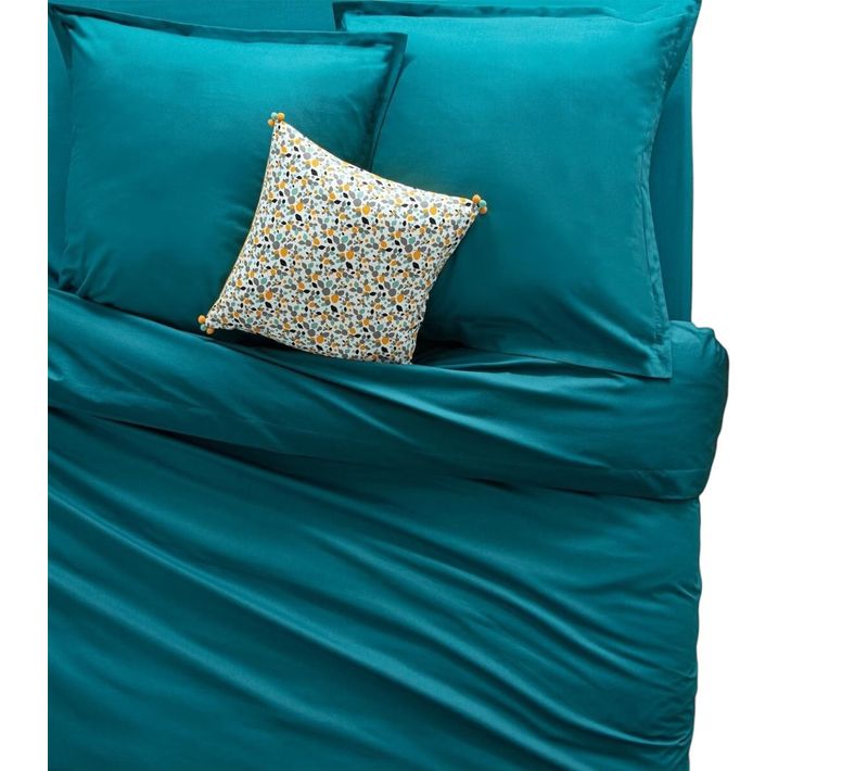 Housse De Couette 140 X 200 Cm Uni Couleur Moderne Bleu Canard