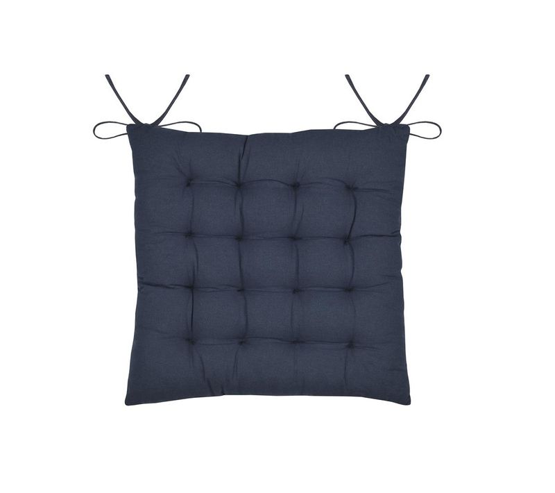 Assise De Chaise Matelassée En Gaze De Coton 38 X 38 Cm Pop Color Bleu Marine