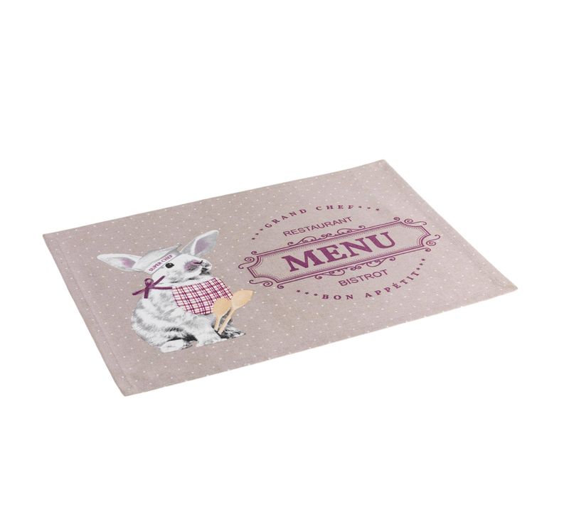 Set De Table En Coton 33 X 45 Cm Lapin Gourmand