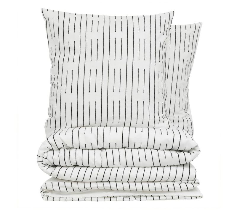 Housse De Couette + 2 Taies 240 X 220 Cm Dobby Noir