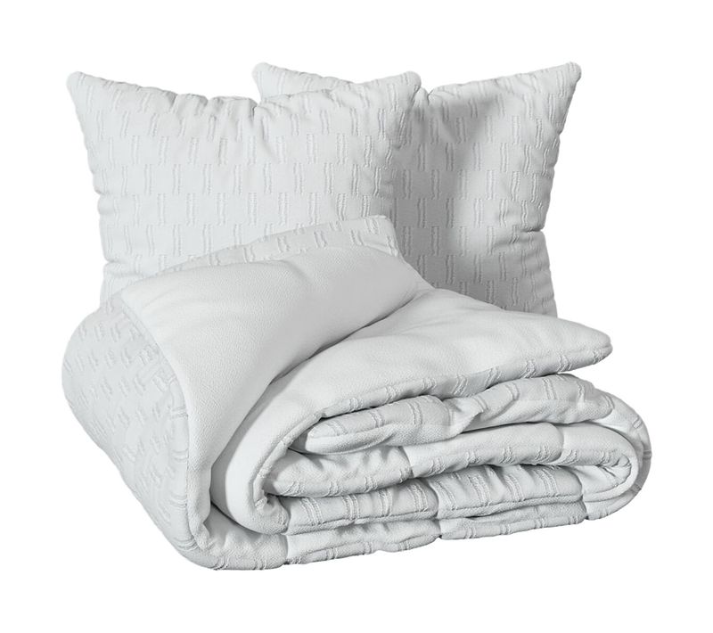 Housse De Couette + 2 Taies 260 X 240 Cm Jacquard Geo