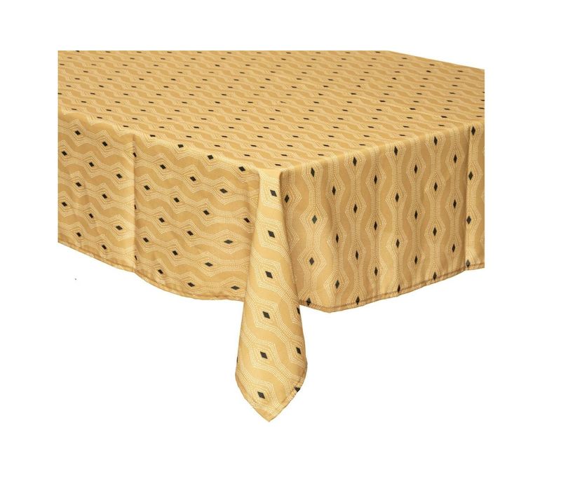 Nappe Rectangulaire Imprimée Graphique Ocre 140 X 240 Cm
