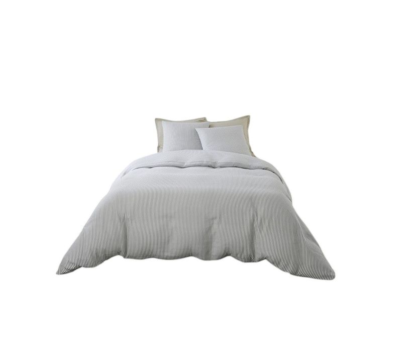 Housse De Couette + Taies Gaze De Coton 240 X 260 Cm Soleis Gris
