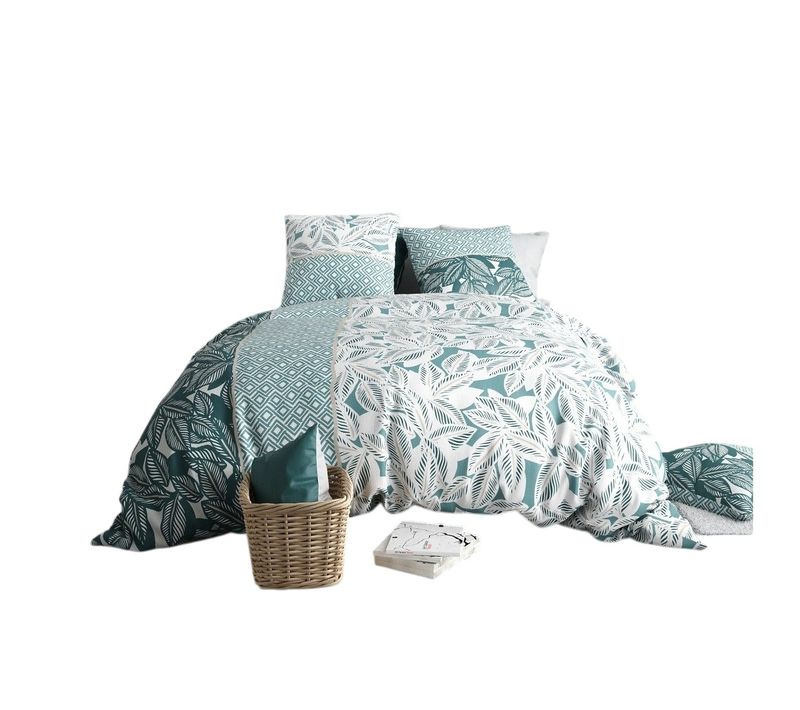 Housse Couette + 2 Taies 260 X 240 Cm Feuillage Lumineux