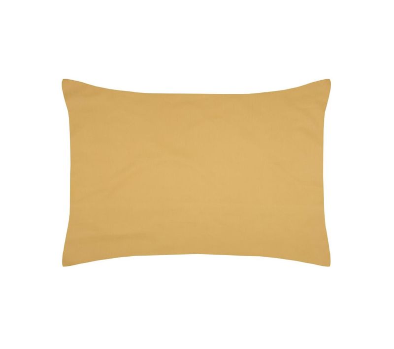 1 Taie D'oreiller Percale De Coton Uni 50 X 70 Cm Elysee Moutarde