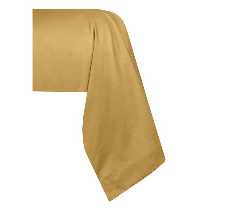 1 Taie De Traversin Percale De Coton Uni 45 X 185 Cm Elysee Moutarde
