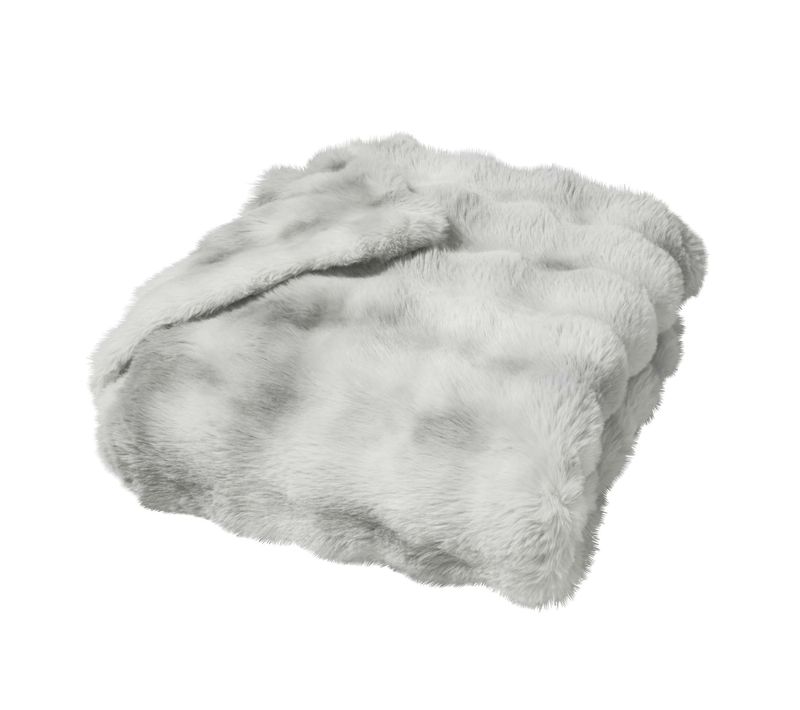 Plaid Effet Peluche Et Polaire 180 X 220 Cm Mountain Gris