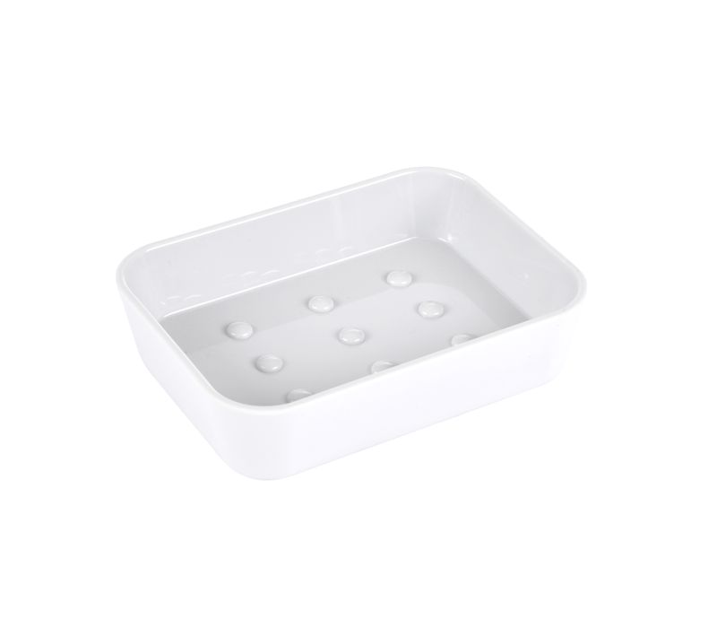 Porte-savon Blanc En Plastique Uni Soft 11.9 X 8.9 X 2.3 Cm