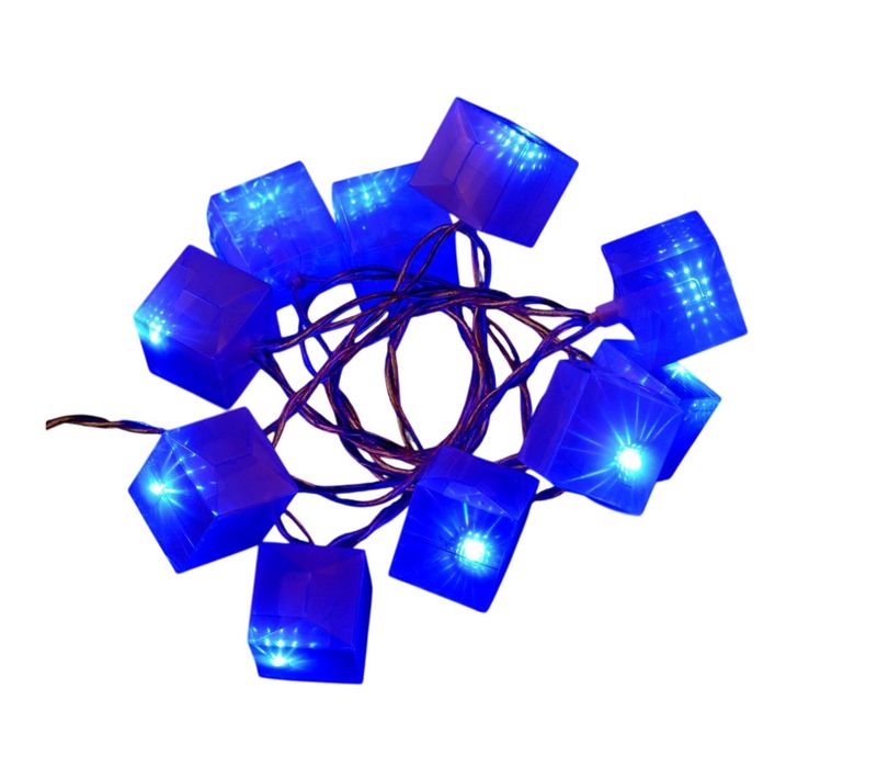 Guirlande Électrique Cubes Lumineux 10 LED Bleue