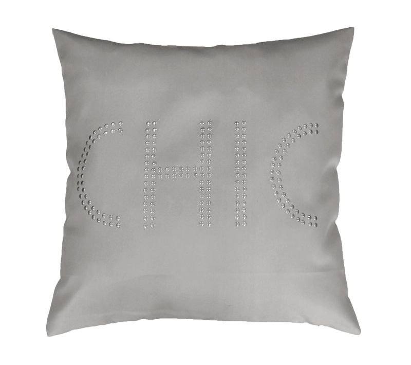 Housse De Coussin Chic Gris 40 X 40 Cm