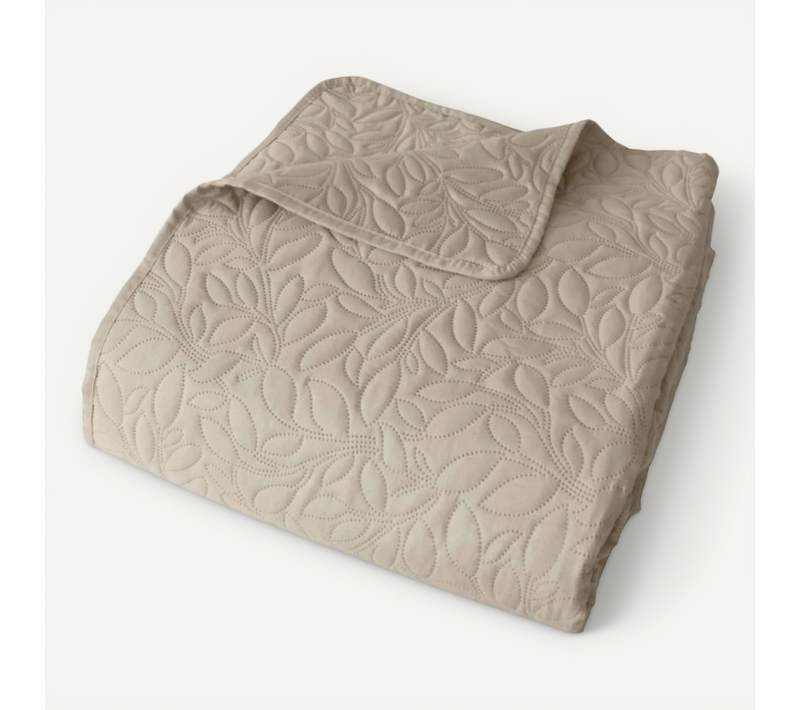 Couvre-lit En Microfibre 240 X 220 Cm Beige