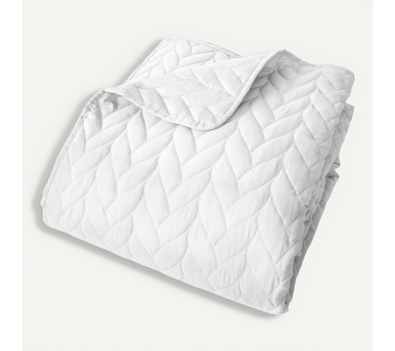 Couvre-lit En Microfibre Effet Tresse 240 X 220 Cm Blanc