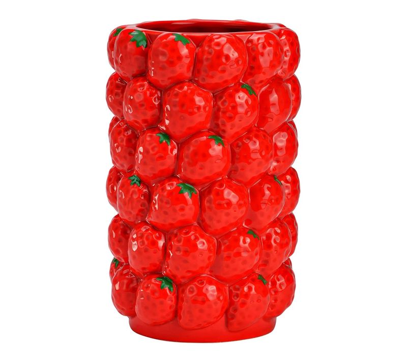 Vase Multi Fraises En Ceramique 12x19x12cm