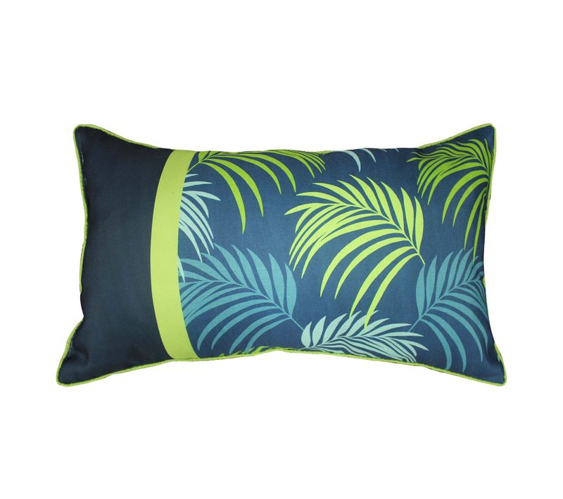 Coussin Passepoil 30 X 50 Cm Blue Végétal