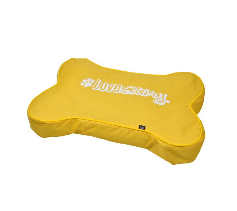 Coussin Déhoussable Pour Chien En Forme D'os 100 X 70 X 15 Cm Jaune