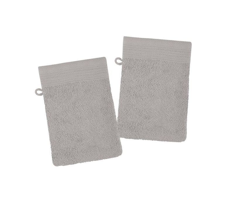 Lot De 2 Gants De Toilette 15 X 21 Cm Lilas Taupe