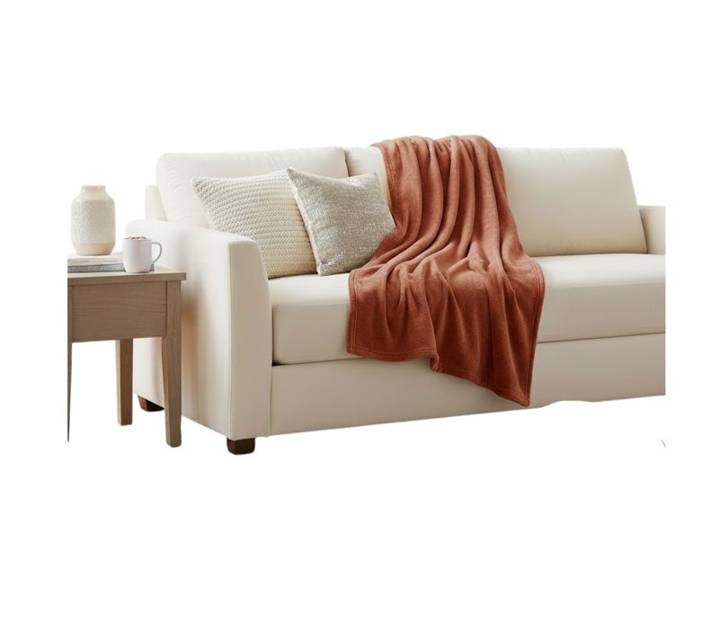 Plaid 130 X 180 Cm Flanelle Douceur Terracotta