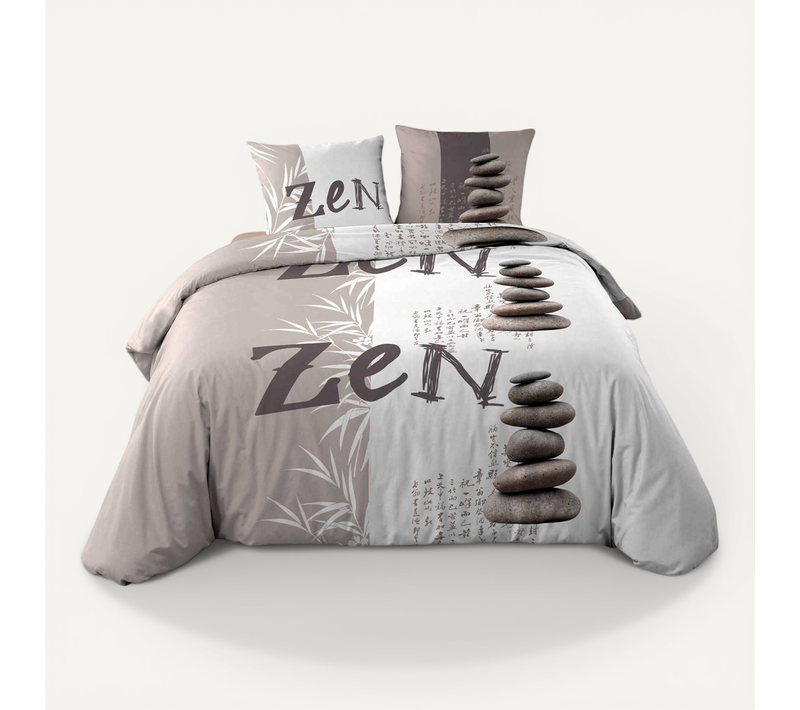 Parure De Lit 240 X 220 Cm Galets Zen