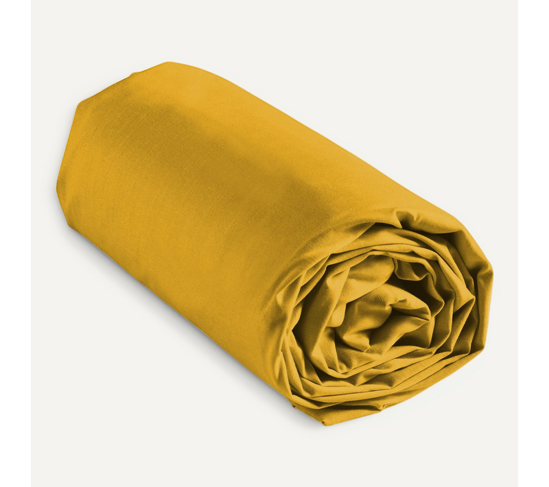 Drap Housse En Coton 160 X 200 Cm Line Curry