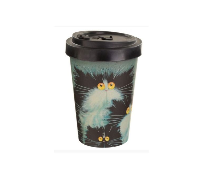 Mug De Voyage Chat Noir 400 Ml Design Original Et Amusant