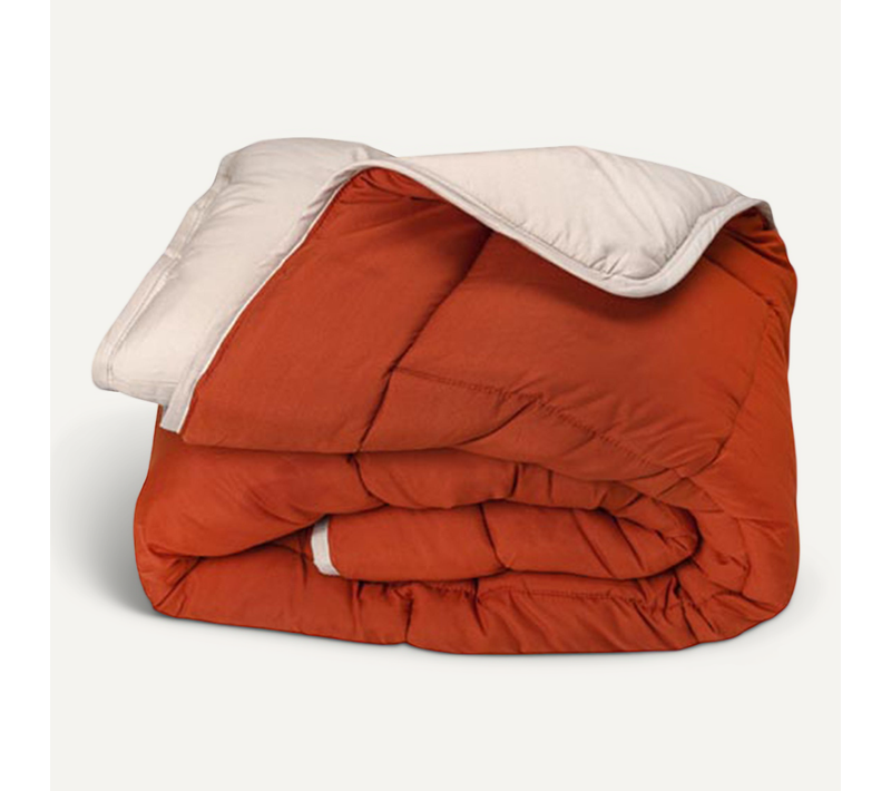 Couette Légère Réversible Bicolore En Microfibre 200 Gr/m² - 220x240 Cm - Orange