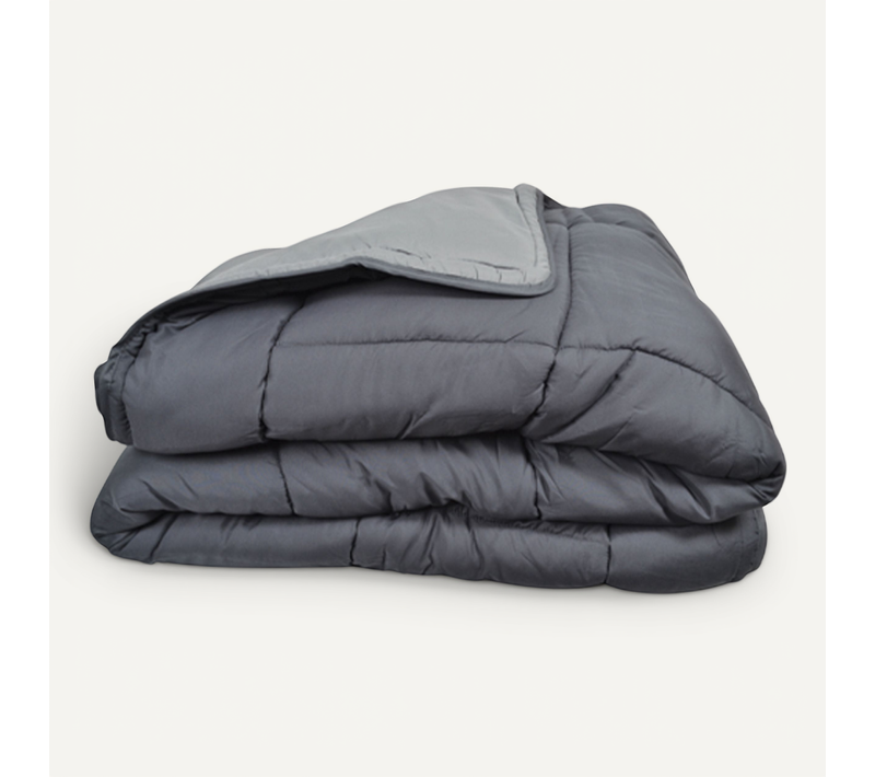 Couette Légère Réversible Bicolore En Microfibre 200 Gr/m² - 220x240 Cm - Argent
