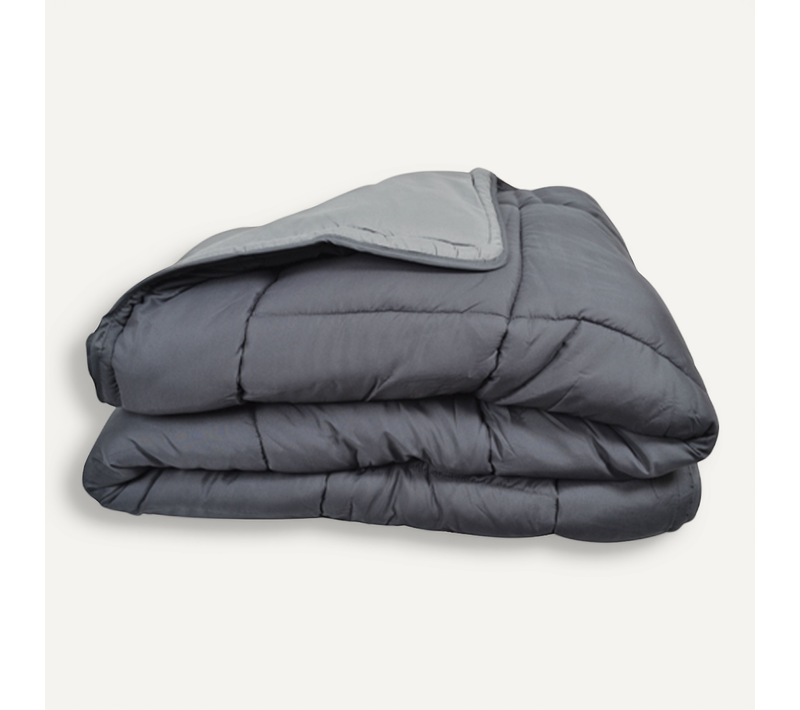 Couette Légère Réversible Bicolore En Microfibre 200 Gr/m² - 140x200 Cm - Argent