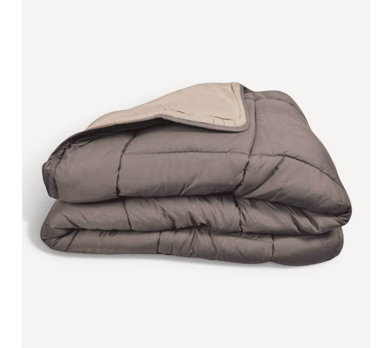 Couette Légère Réversible Bicolore En Microfibre 200 Gr/m² - 140x200 Cm - Taupe