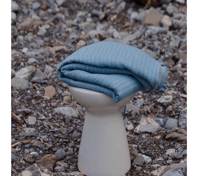 Plaid Evian Eau De Bleu 120 X 180 Cm Bleu Foncé