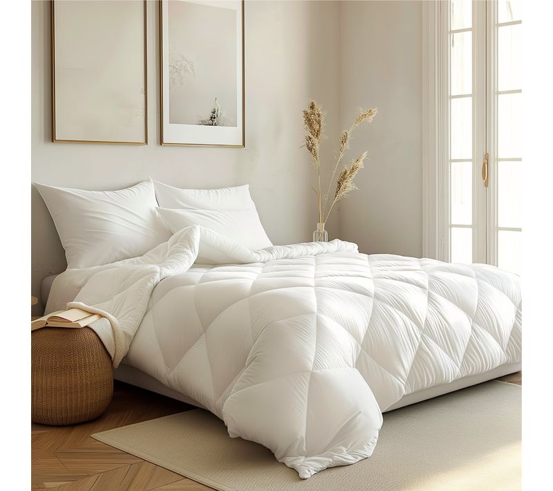 Couette Microfibre - Chaude 240 X 260 Cm Blanc