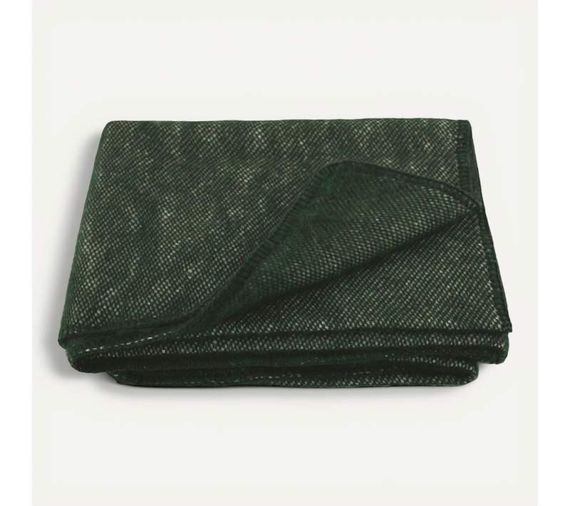 Couverture Chaude Laine Et Mohair - 120x180 Cm - Vert Sapin