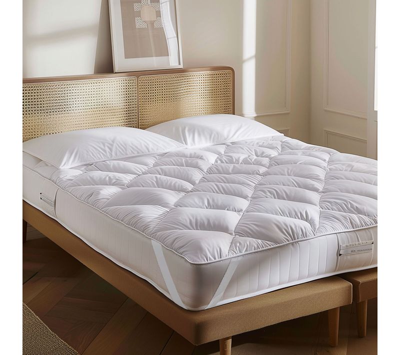 Surmatelas Elastiqué Microfibre - Moelleux 90 X 190 Cm Blanc