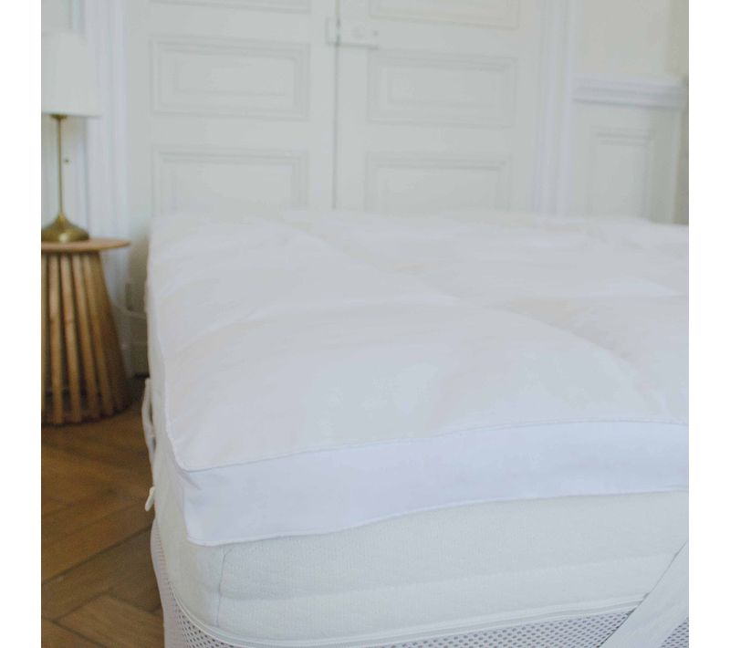 Surmatelas Microfibre Satin 160 X 200 Cm Blanc